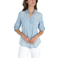 Jordache Chemise en jean pour femmes avec broderie