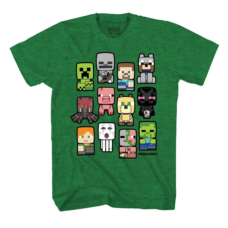 Boys Minecraft Bobble Mobs Roll Call T-Shirt