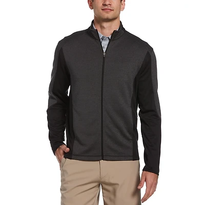 Men's Performance Long Sleeve Knit Full Zip Textured Jacket