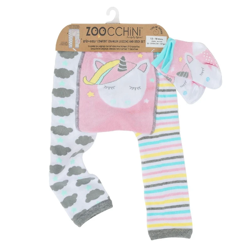 ZOOCCHINI Grip + Easy Bebe Bambin Crawler de Confort Legging et Ensemble Chaussettes