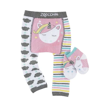 ZOOCCHINI Grip + Easy Bebe Bambin Crawler de Confort Legging et Ensemble Chaussettes