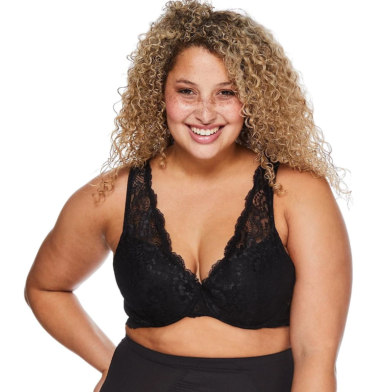 George Women's Lace Overlay T-Shirt Bra, Sizes 40-44C, 38-44D