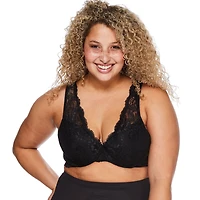 George Women's Lace Overlay T-Shirt Bra, Sizes 40-44C, 38-44D