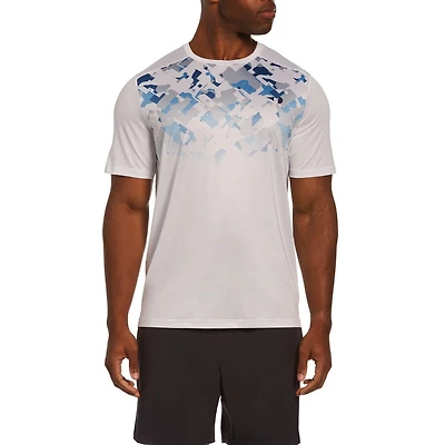 Grand Slam Tennis Men's Printed Fadeout Tech Short Sleeve Tennis Tee Shirt