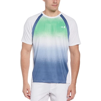 Grand Slam Tennis Men's Spray Gradient Printed Short Sleeve Tennis Tee Shirt