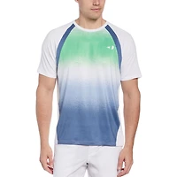 Grand Slam Tennis Men's Spray Gradient Printed Short Sleeve Tennis Tee Shirt