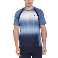 Grand Slam Tennis Men's Spray Gradient Printed Short Sleeve Tennis Tee Shirt