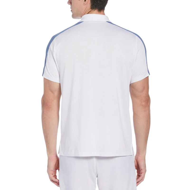 Grand Slam Tennis Polo de tennis à manches courtes avec blocs de couleurs pour homme avec passepoil