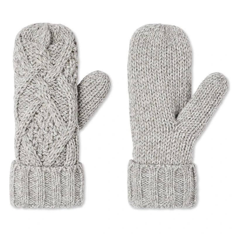 Time and Tru Women's Cable Knit Mitts