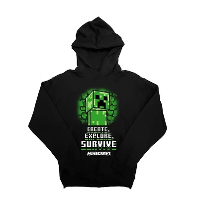 Sweat à capuche à manches longues Minecraft pour garçons Survive
