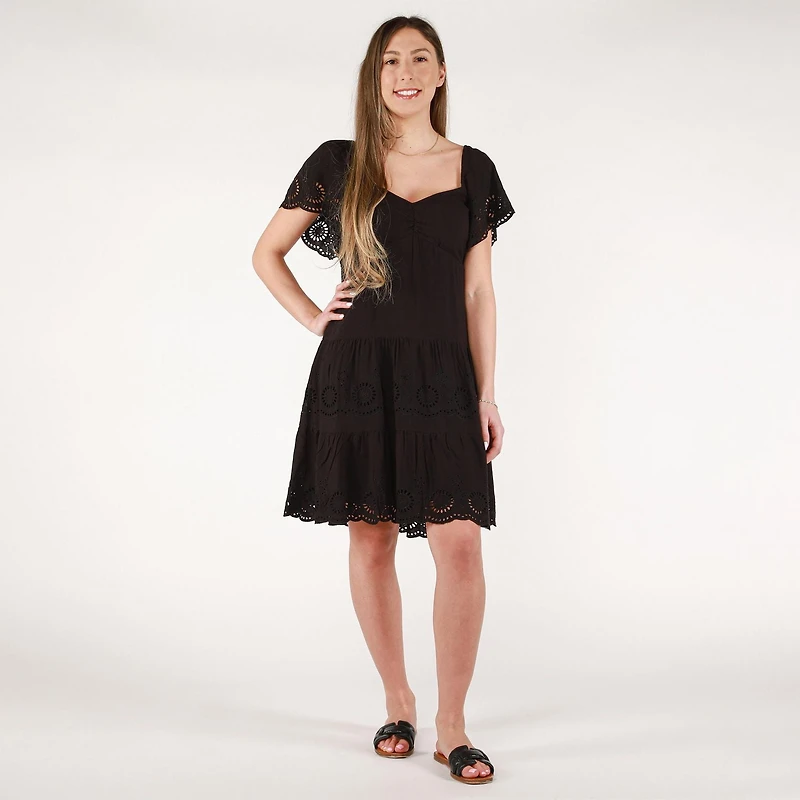 DV S/S Lace Sweetheart mini dress