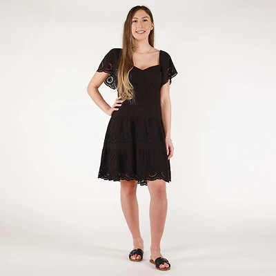 DV S/S Lace Sweetheart mini dress