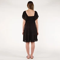 DV S/S Lace Sweetheart mini dress