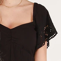 DV S/S Lace Sweetheart mini dress