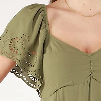 DV Mini robe à manches courtes en dentelle sweetheart