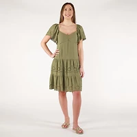 DV S/S Lace Sweetheart mini dress