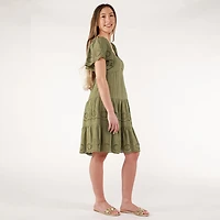 DV Mini robe à manches courtes en dentelle sweetheart