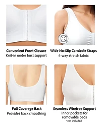 Exquisite Form # 9601000 Soutien-gorge entièrement sans couture, fil, fermeture à l'avant Tailles disponibles -M - 3XL