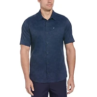 BH Chemise tissée boutonnée à imprimé tropical pour homme