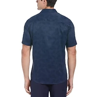 BH Chemise tissée boutonnée à imprimé tropical pour homme