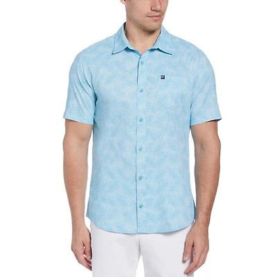 BH Chemise tissée boutonnée à imprimé tropical pour homme