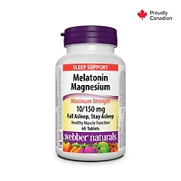 Webber Naturals, Melatonin Magnesium, 10/150 mg, Sleep Support, 60 Tablets