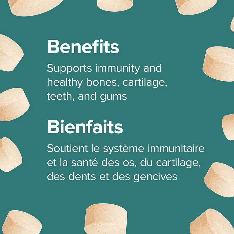 Webber Naturals®, Vitamine C à croquer, Orange naturelle, 500 mg 300 comprimés à croquer