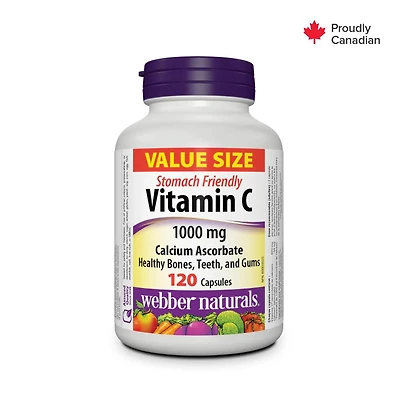 Webber Naturals®, Vitamin C Calcium Ascorbate, 1000 mg, Supports a Healthy Immune System, 120 Capsules