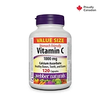 Webber Naturals®, Vitamin C Calcium Ascorbate, 1000 mg, Supports a Healthy Immune System, 120 Capsules