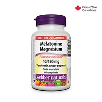 Webber Naturals, Melatonin Magnesium, 10/150 mg, Sleep Support, 60 Tablets