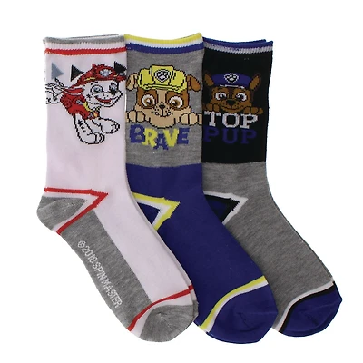Paquet de 3 paires de chaussettes Paw Patrol pour garcons Pointure: 5-10 & 11-2