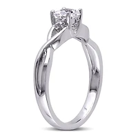 Miabella 0.38 Carat T.G.W. Created White Sapphire And Diamond Accent Sterling Silver Cross-Over Promise Ring