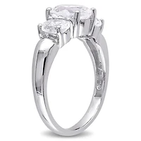 Miabella 3.50 Carat T.G.W. Created White Sapphire Sterling Silver Three-Stone Ring