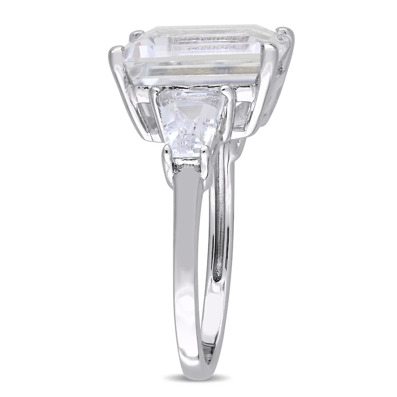 Miabella 8.88 Carat T.G.W. White Topaz Sterling Silver Multi-Cut Three-Stone Ring