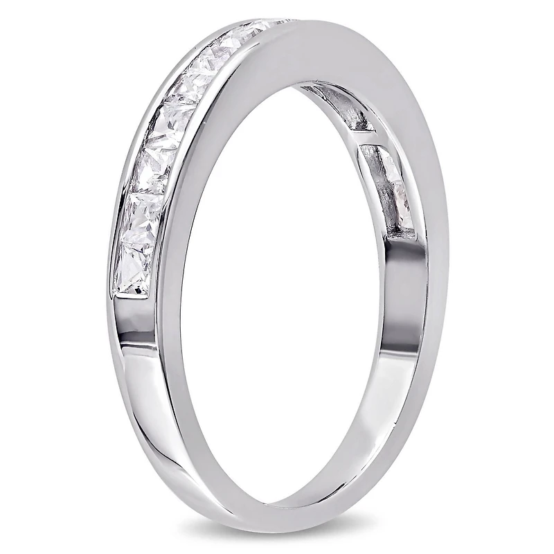 Miabella 0.75 Carat T.G.W. Created White Sapphire Sterling Silver Eternity Ring