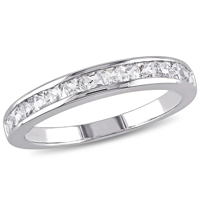 Miabella 0.75 Carat T.G.W. Created White Sapphire Sterling Silver Eternity Ring