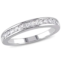Miabella 0.75 Carat T.G.W. Created White Sapphire Sterling Silver Eternity Ring