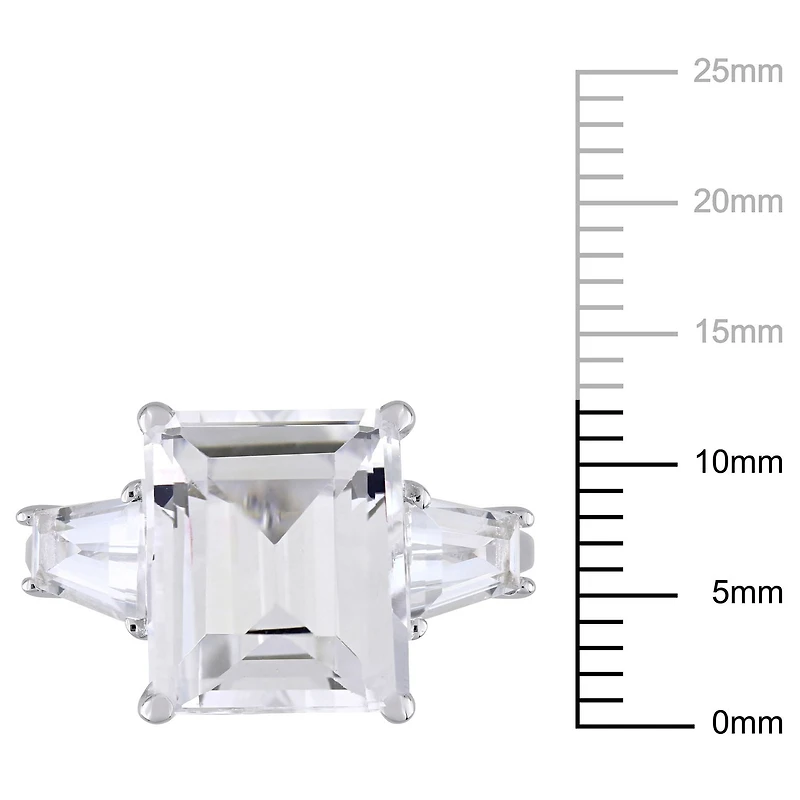 Miabella 8.88 Carat T.G.W. White Topaz Sterling Silver Multi-Cut Three-Stone Ring