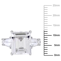Miabella 8.88 Carat T.G.W. White Topaz Sterling Silver Multi-Cut Three-Stone Ring
