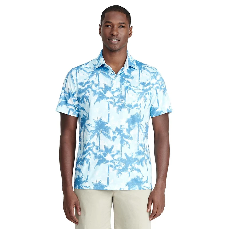IZOD MENS SHORT SLEEVE PRINT POLO