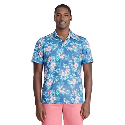 IZOD MENS SHORT SLEEVE PRINT POLO