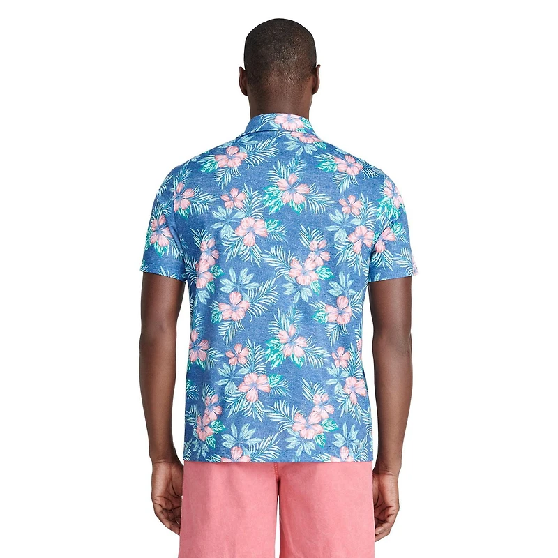IZOD MENS SHORT SLEEVE PRINT POLO