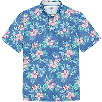 IZOD MENS SHORT SLEEVE PRINT POLO