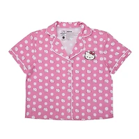 Ensemble Chemise Et Short Boutonnés Hello Kitty Rose Pour Femme - Exclusivité en ligne