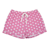 Women's Hello Kitty Pink  Button-Up Shirt & Shorts Sleep Set - Online Exclusive