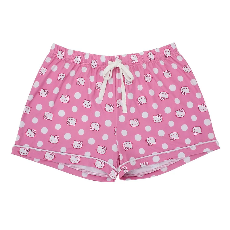 Women's Hello Kitty Pink Button-Up Shirt & Shorts Sleep Set - Online Exclusive