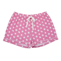 Women's Hello Kitty Pink  Button-Up Shirt & Shorts Sleep Set - Online Exclusive