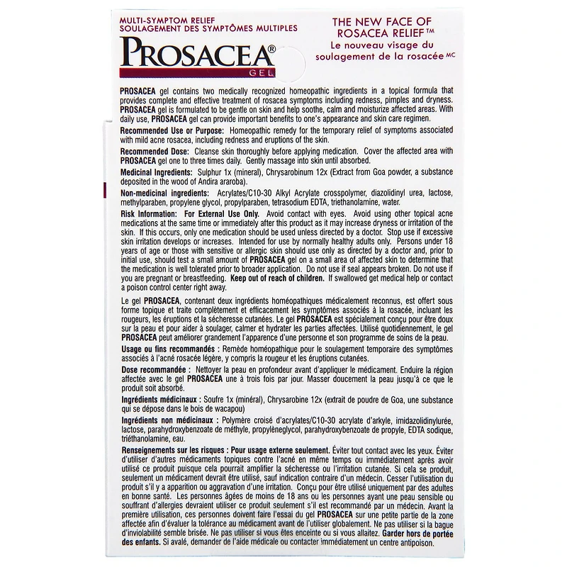 Gel de traitement Prosacea pour rosacée