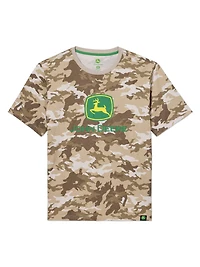 John Deere Men’s Camo Printed Logo Graphic Short Sleeve Tee