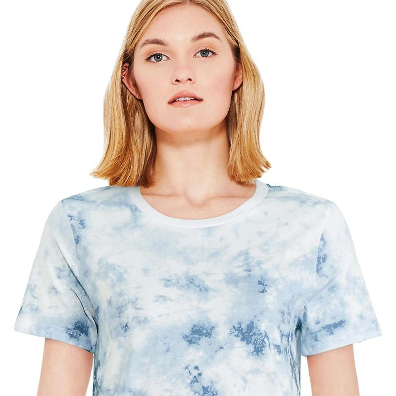 T-shirt imprimé en coton à encolure ronde George pour femmes